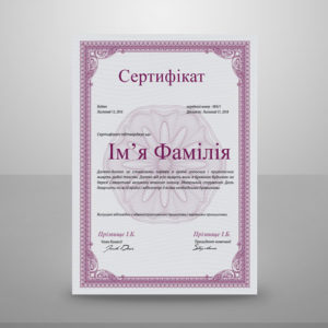 Макет диплома и сертификата №16