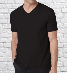 Футболка мужская V-neck черная