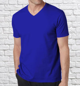 Футболка мужская V-neck синяя