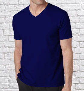 Футболка мужская V-neck темно-синяя
