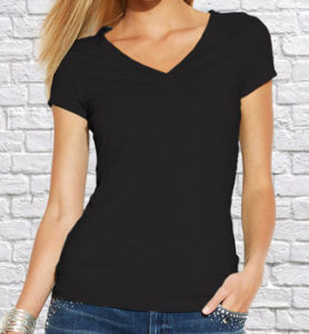 Футболка V-neck женская черная