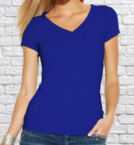 Футболка V-neck женская синяя