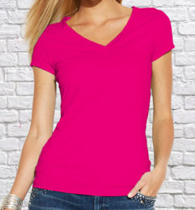 Футболка V-neck женская розовая