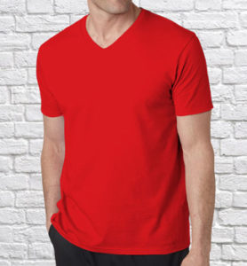 Футболка мужская V-neck красная