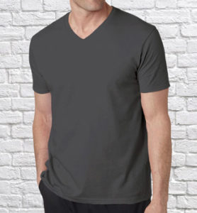 Футболка мужская V-neck темно-серая