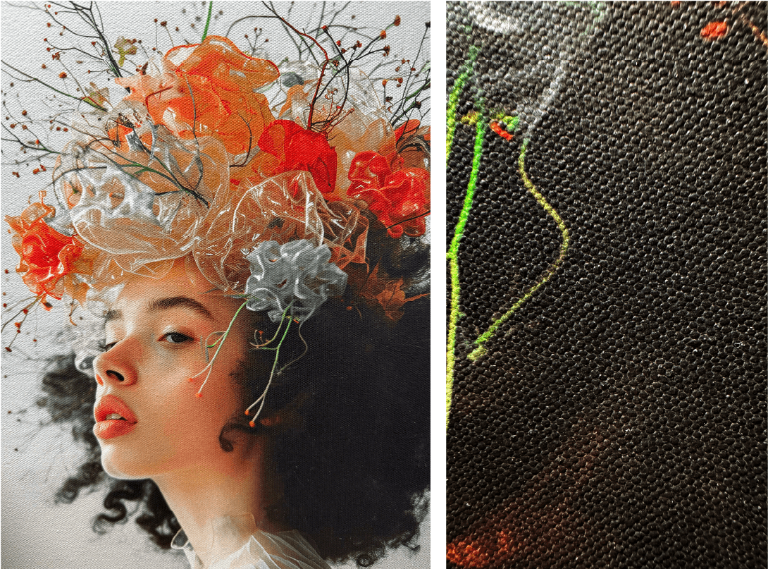 Натуральне полотно з глянцевим лаком